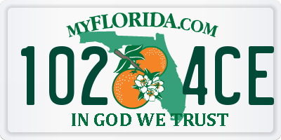 FL license plate 1024CE