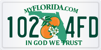 FL license plate 1024FD