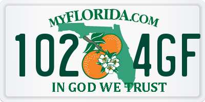 FL license plate 1024GF