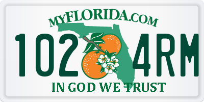 FL license plate 1024RM