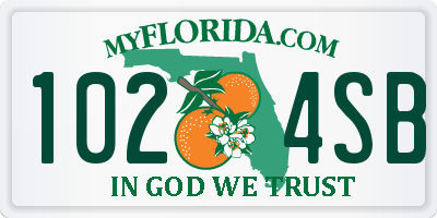 FL license plate 1024SB