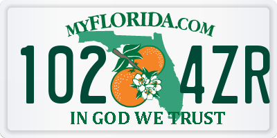 FL license plate 1024ZR