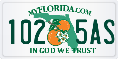FL license plate 1025AS