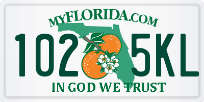 FL license plate 1025KL