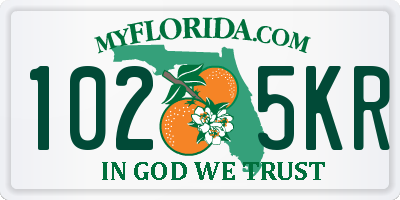 FL license plate 1025KR