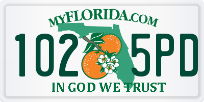 FL license plate 1025PD