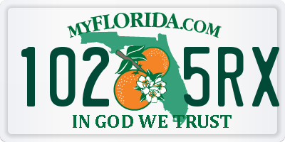 FL license plate 1025RX