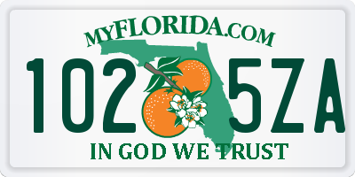 FL license plate 1025ZA