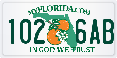 FL license plate 1026AB