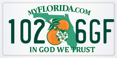 FL license plate 1026GF