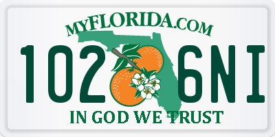 FL license plate 1026NI