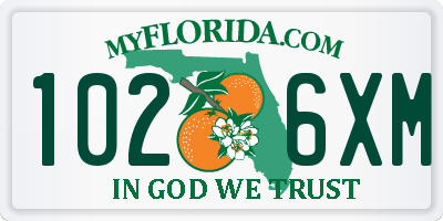 FL license plate 1026XM