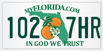 FL license plate 1027HR