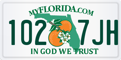 FL license plate 1027JH