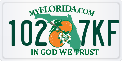 FL license plate 1027KF