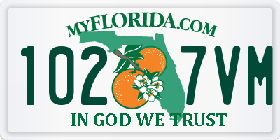 FL license plate 1027VM