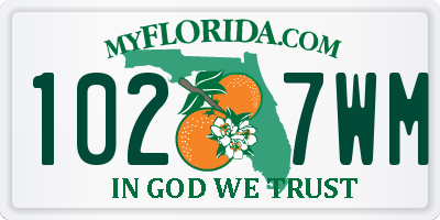 FL license plate 1027WM