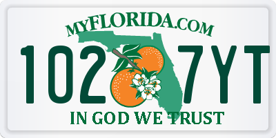 FL license plate 1027YT