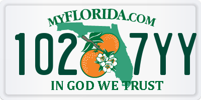 FL license plate 1027YY