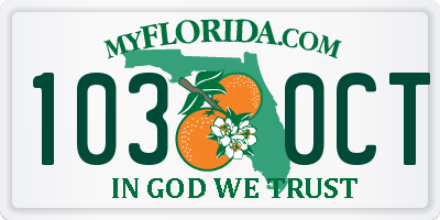 FL license plate 1030CT