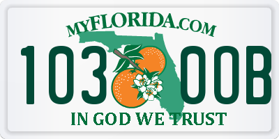 FL license plate 1030OB