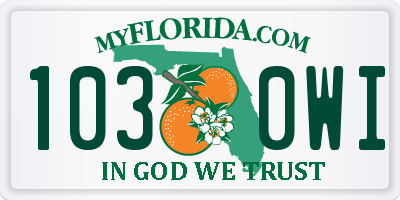 FL license plate 1030WI
