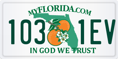 FL license plate 1031EV
