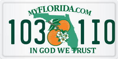FL license plate 1031IO