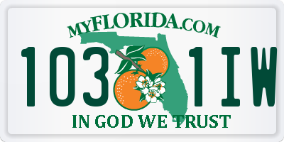 FL license plate 1031IW