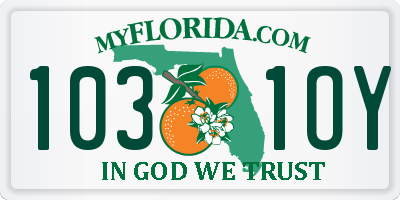 FL license plate 1031OY