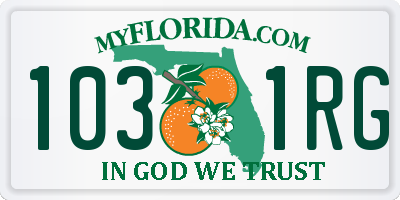 FL license plate 1031RG