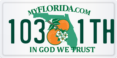 FL license plate 1031TH