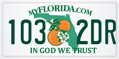 FL license plate 1032DR