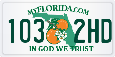 FL license plate 1032HD