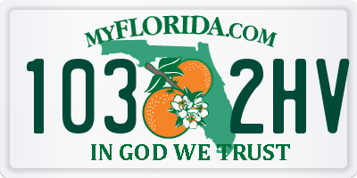 FL license plate 1032HV