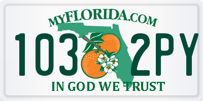 FL license plate 1032PY