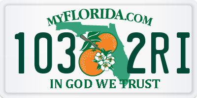 FL license plate 1032RI