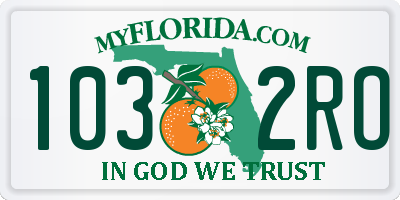 FL license plate 1032RO