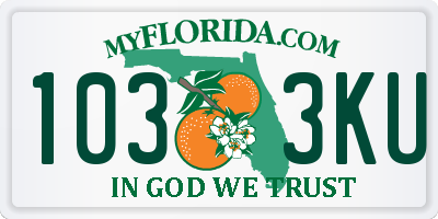 FL license plate 1033KU