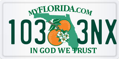 FL license plate 1033NX