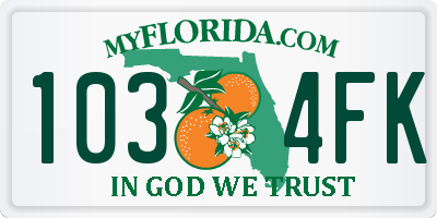 FL license plate 1034FK