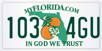 FL license plate 1034GU
