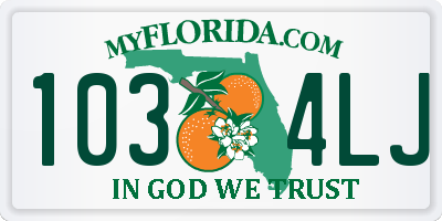FL license plate 1034LJ