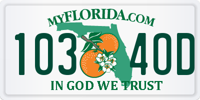FL license plate 1034OD