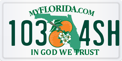 FL license plate 1034SH