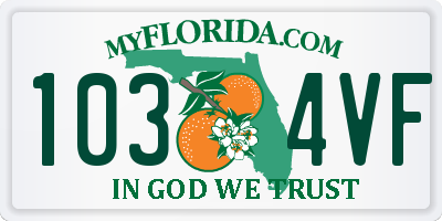 FL license plate 1034VF