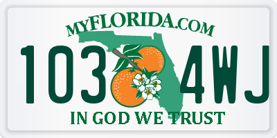 FL license plate 1034WJ