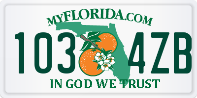 FL license plate 1034ZB