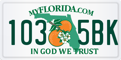 FL license plate 1035BK
