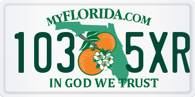 FL license plate 1035XR